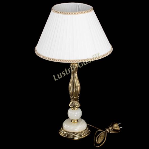 Бронзовая настольная лампа Оникс №1 с абажуром в Магнитогорске Гусь Хрустальный