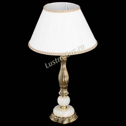 Бронзовая настольная лампа Оникс №1 с абажуром в Магнитогорске Гусь Хрустальный