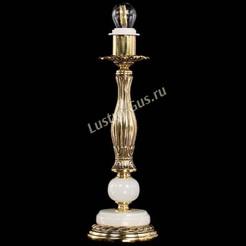 Бронзовая настольная лампа Оникс №1 с абажуром в Магнитогорске Гусь Хрустальный