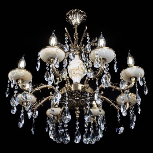 Люстра бронзовая Оникс №8/1 лучик в Магнитогорске Гусь Хрустальный