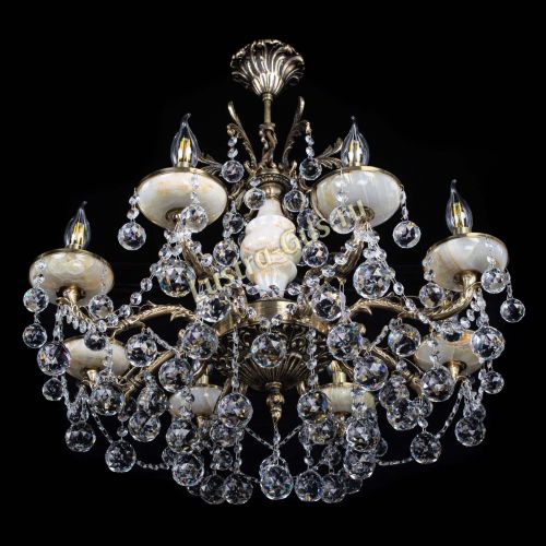 Люстра бронзовая Оникс №8/2 шар в Магнитогорске Гусь Хрустальный