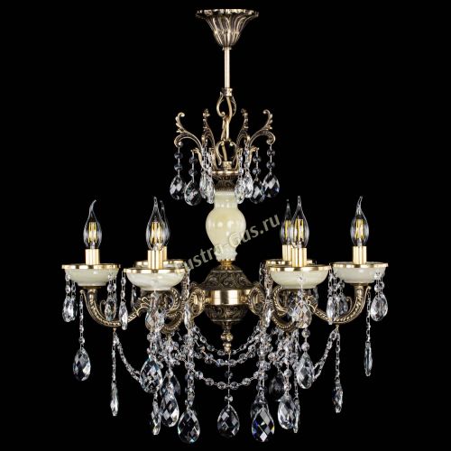 Люстра бронзовая Оникс белый №6/1 баден в Магнитогорске Гусь Хрустальный