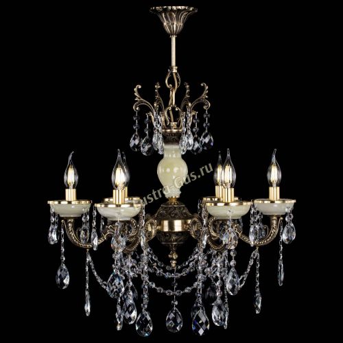 Люстра бронзовая Оникс белый №6/1 баден в Магнитогорске Гусь Хрустальный