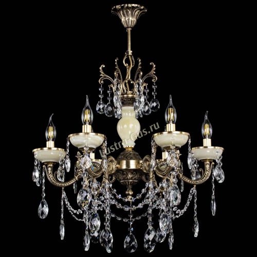 Люстра бронзовая Оникс белый №6/1 баден в Магнитогорске Гусь Хрустальный