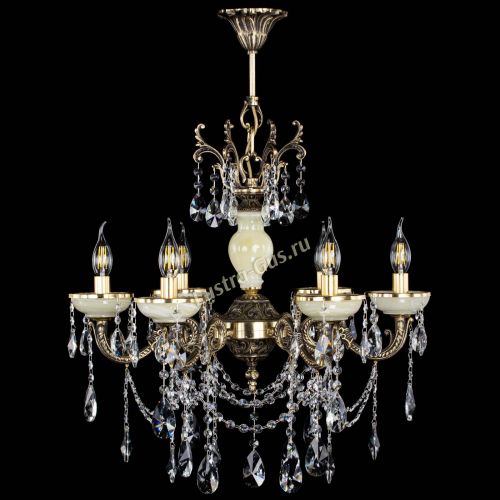 Люстра бронзовая Оникс белый №6/1 лучик в Магнитогорске Гусь Хрустальный