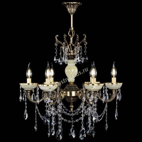 Люстра бронзовая Оникс белый №6/1 лучик в Магнитогорске Гусь Хрустальный