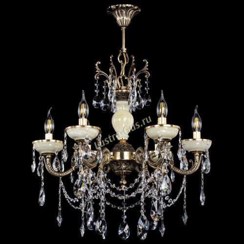 Люстра бронзовая Оникс белый №6/1 лучик в Магнитогорске Гусь Хрустальный