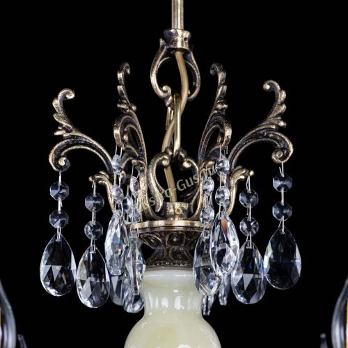 Люстра бронзовая Оникс белый №6/1 лучик в Магнитогорске Гусь Хрустальный