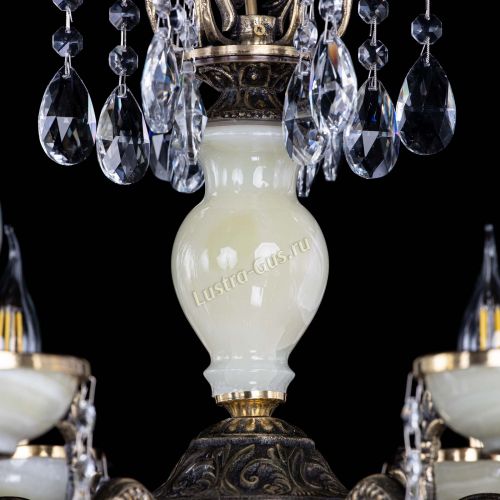 Люстра бронзовая Оникс белый №6/1 лучик в Магнитогорске Гусь Хрустальный