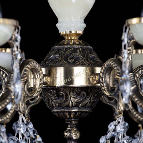 Люстра бронзовая Оникс белый №6/1 лучик в Магнитогорске Гусь Хрустальный