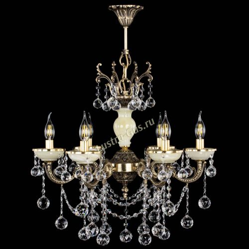 Люстра бронзовая Оникс белый №6/1 шар в Магнитогорске Гусь Хрустальный