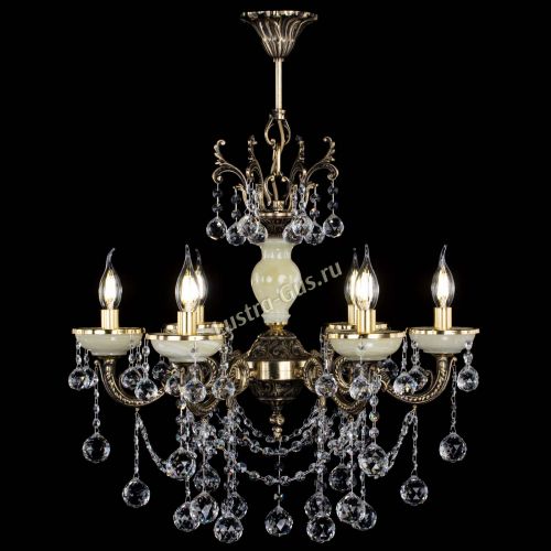 Люстра бронзовая Оникс белый №6/1 шар в Магнитогорске Гусь Хрустальный