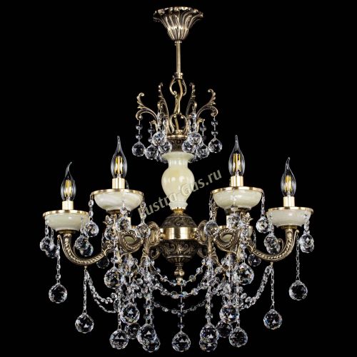 Люстра бронзовая Оникс белый №6/1 шар в Магнитогорске Гусь Хрустальный