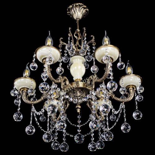 Люстра бронзовая Оникс белый №6/1 шар в Магнитогорске Гусь Хрустальный