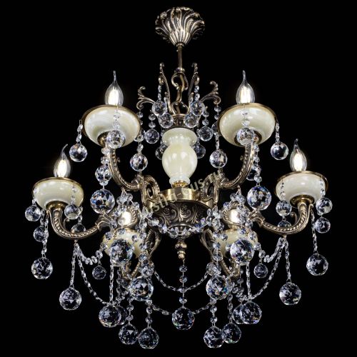 Люстра бронзовая Оникс белый №6/1 шар в Магнитогорске Гусь Хрустальный