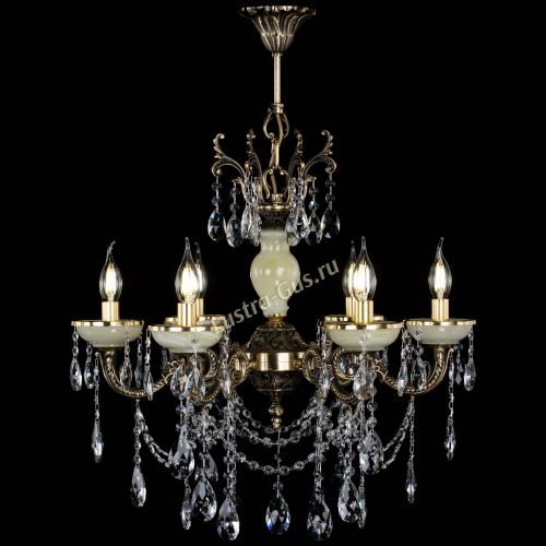 Люстра бронзовая Оникс белый №6/1 журавлик в Магнитогорске Гусь Хрустальный