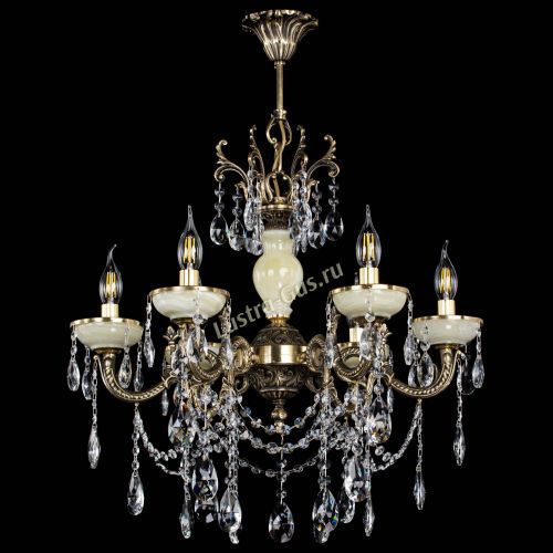 Люстра бронзовая Оникс белый №6/1 журавлик в Магнитогорске Гусь Хрустальный