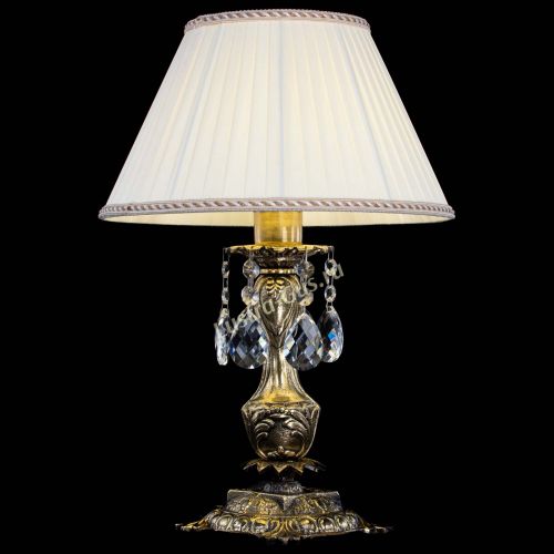 Бронзовая настольная лампа Антик №1 Баден с абажуром в Магнитогорске Гусь Хрустальный