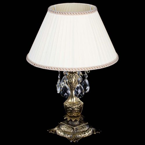 Бронзовая настольная лампа Антик №1 Баден с абажуром в Магнитогорске Гусь Хрустальный