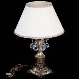 Бронзовая настольная лампа Антик №1 Шар  с абажуром в Магнитогорске