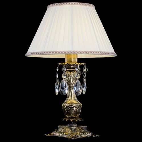 Бронзовая настольная лампа Антик №1 Журавлик с абажуром в Магнитогорске Гусь Хрустальный