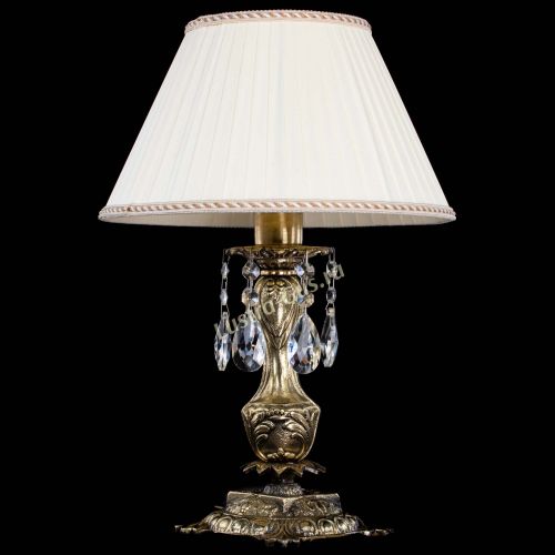 Бронзовая настольная лампа Антик №1 Журавлик с абажуром в Магнитогорске Гусь Хрустальный