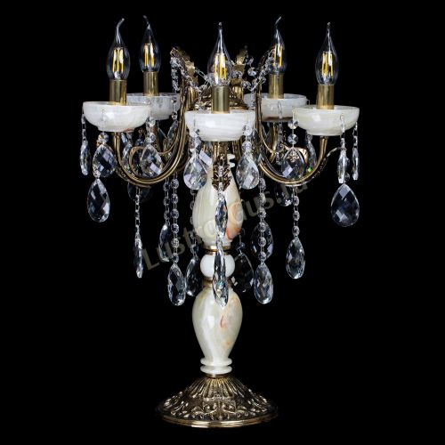 Настольная лампа Антик №5 с камнем в Магнитогорске Гусь Хрустальный