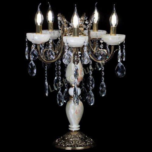 Настольная лампа Антик №5 с камнем в Магнитогорске Гусь Хрустальный