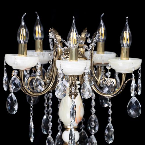 Настольная лампа Антик №5 с камнем в Магнитогорске Гусь Хрустальный