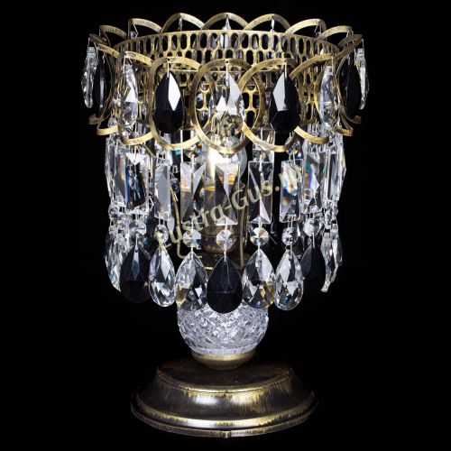 Настольная лампа Астра №1 под бронзу Черная в Магнитогорске Гусь Хрустальный