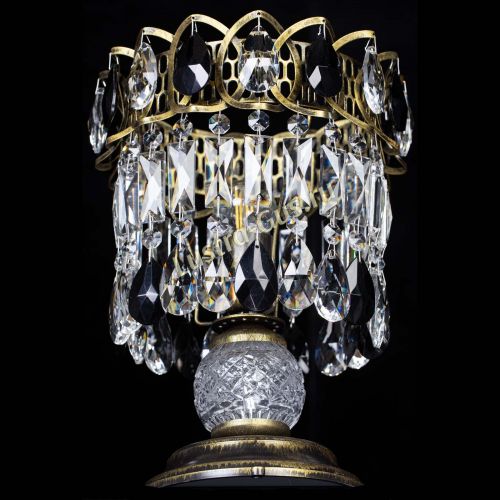 Настольная лампа Астра №1 под бронзу Черная в Магнитогорске Гусь Хрустальный