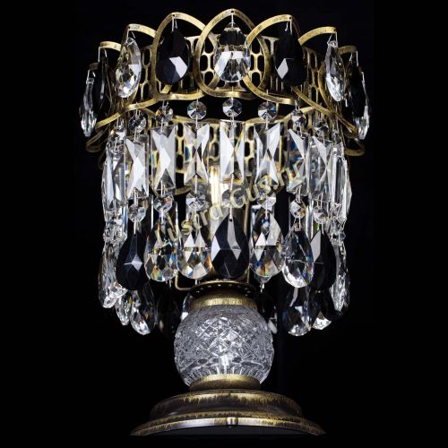 Настольная лампа Астра №1 под бронзу Черная в Магнитогорске Гусь Хрустальный