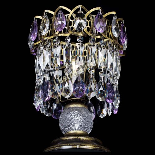 Настольная лампа Астра №1 под бронзу Фиолетовая в Магнитогорске Гусь Хрустальный