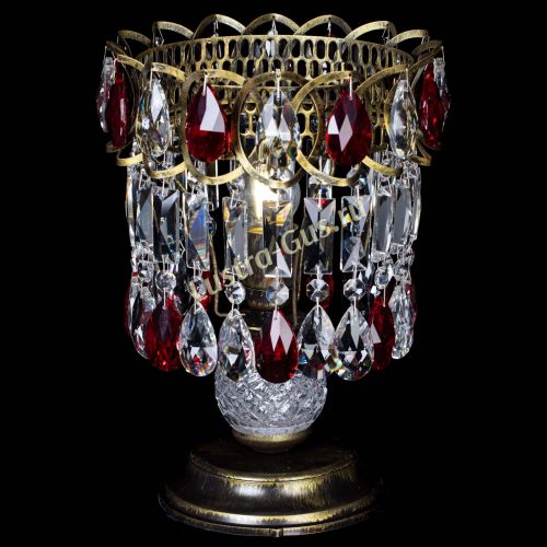 Настольная лампа Астра №1 под бронзу Красная в Магнитогорске Гусь Хрустальный