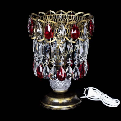 Настольная лампа Астра №1 под бронзу Красная в Магнитогорске Гусь Хрустальный