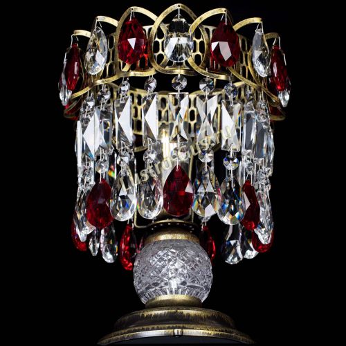 Настольная лампа Астра №1 под бронзу Красная в Магнитогорске Гусь Хрустальный