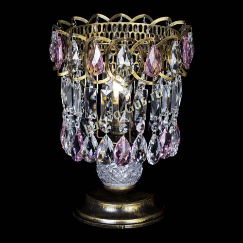 Настольная лампа Астра №1 под бронзу Розовая в Магнитогорске Гусь Хрустальный