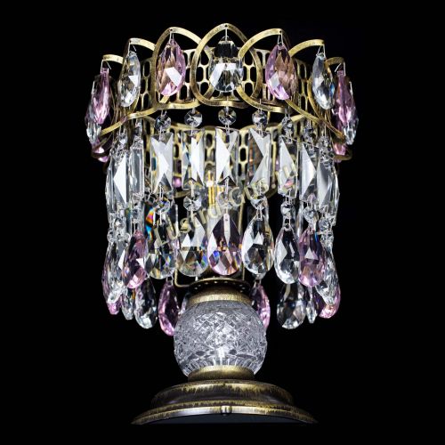 Настольная лампа Астра №1 под бронзу Розовая в Магнитогорске Гусь Хрустальный