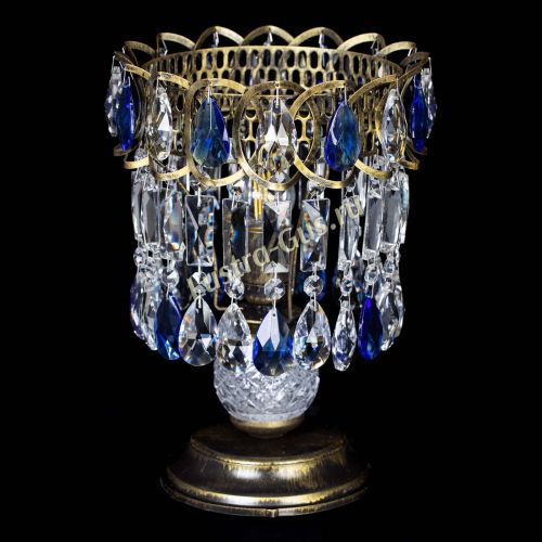 Настольная лампа Астра №1 под бронзу Синяя в Магнитогорске Гусь Хрустальный