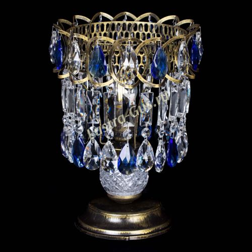 Настольная лампа Астра №1 под бронзу Синяя в Магнитогорске Гусь Хрустальный