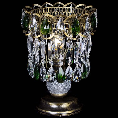 Настольная лампа Астра №1 под бронзу Зеленая в Магнитогорске Гусь Хрустальный