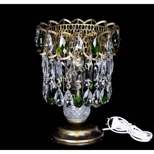 Настольная лампа Астра №1 под бронзу Зеленая в Магнитогорске Гусь Хрустальный