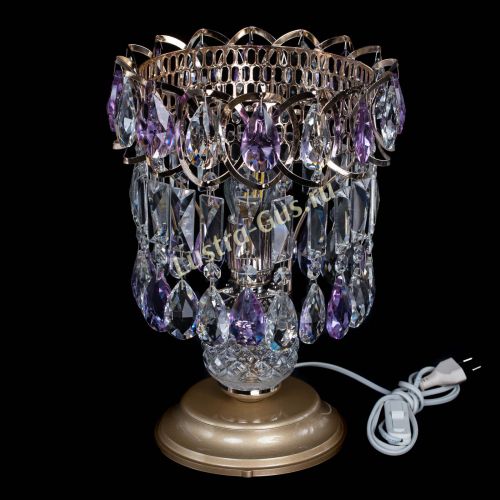 Настольная лампа Астра №1 фиолетовая в Магнитогорске Гусь Хрустальный