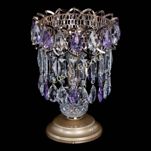 Настольная лампа Астра №1 фиолетовая в Магнитогорске Гусь Хрустальный