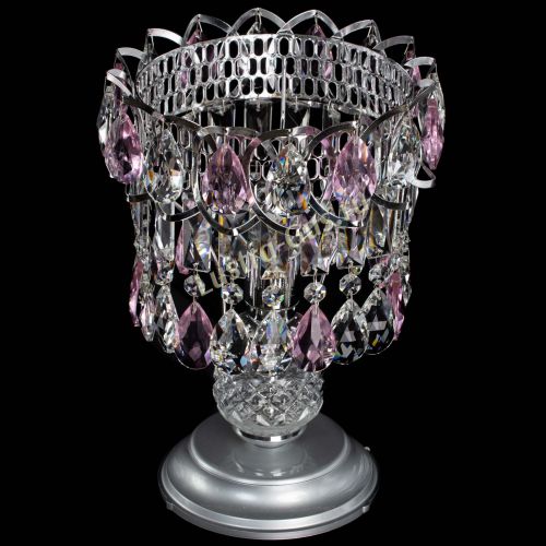 Настольная лампа Астра №1 розовая в Магнитогорске Гусь Хрустальный