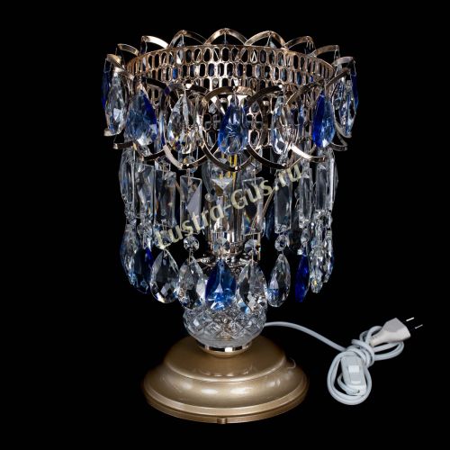 Настольная лампа Астра №1 синяя в Магнитогорске Гусь Хрустальный