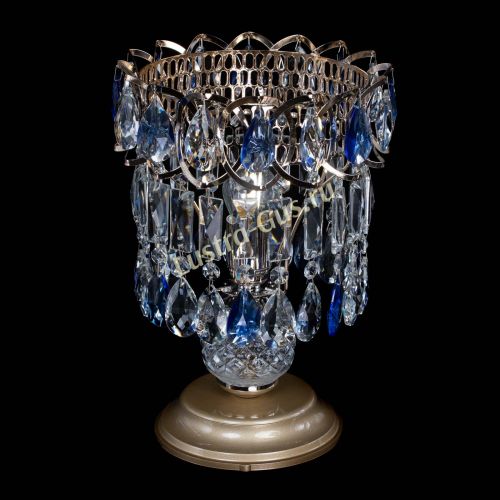 Настольная лампа Астра №1 синяя в Магнитогорске Гусь Хрустальный