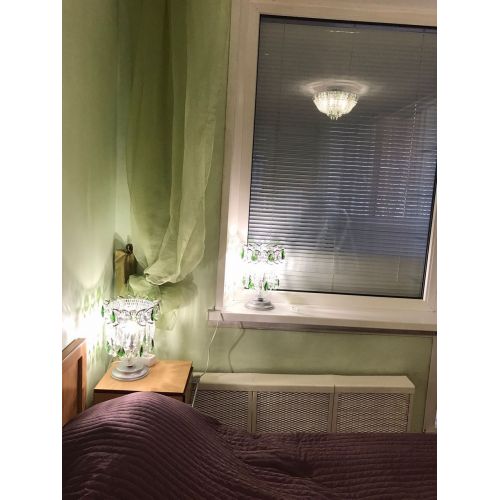 Настольная лампа Астра №1 зеленая в Магнитогорске Гусь Хрустальный