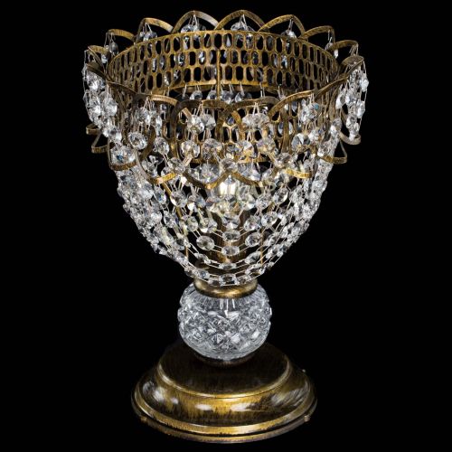 Настольная лампа Астра ажур №1 под бронзу в Магнитогорске Гусь Хрустальный