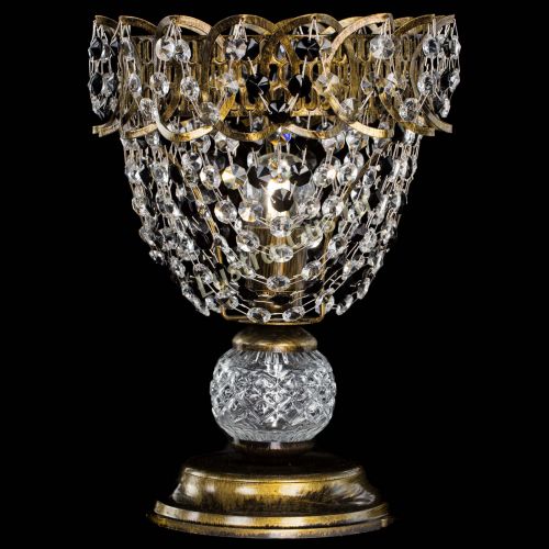 Настольная лампа Астра ажур №1 под бронзу Черная в Магнитогорске Гусь Хрустальный